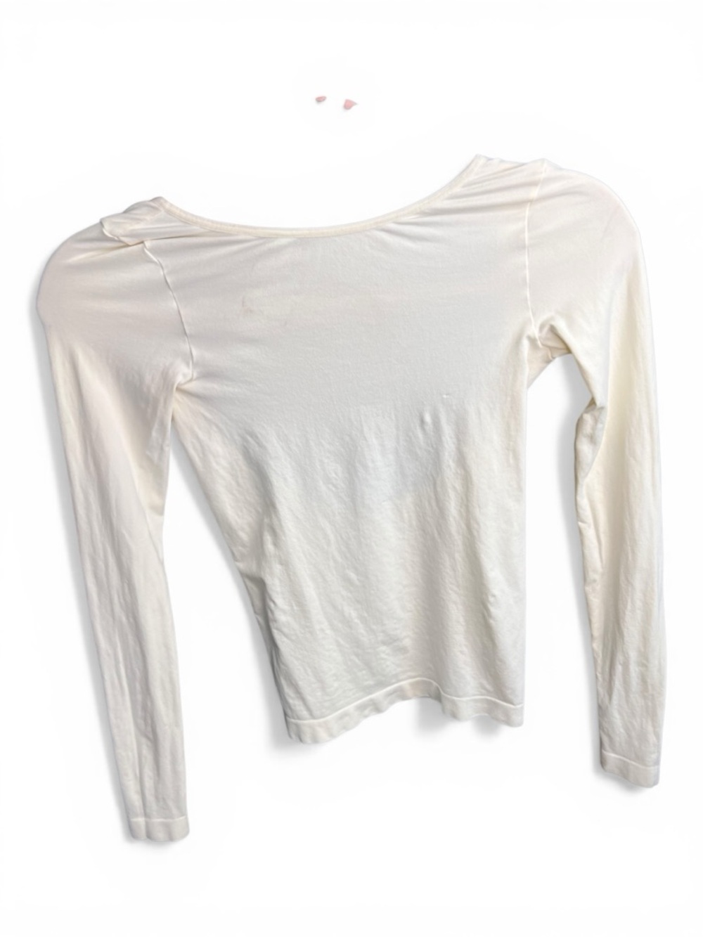Classic Long-Sleeve Scoop Neck Top - Cream